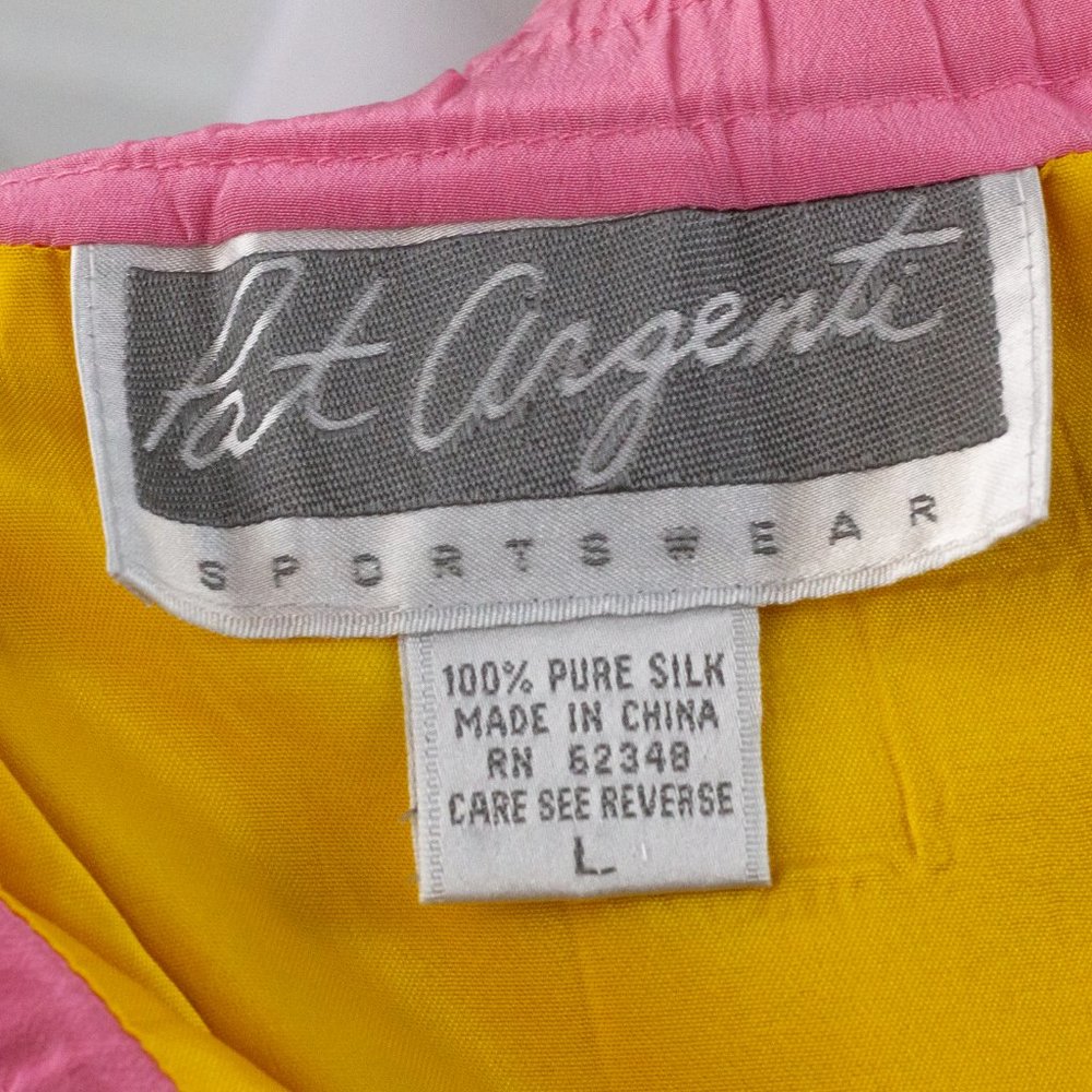 Vintage 80s M/L Silk 2-Piece Skirt Suit Set Neon - Picture 8 of 16